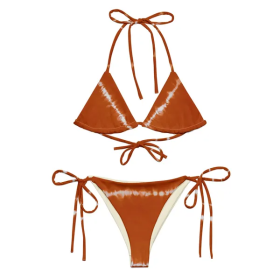 String Bikini In Burnt Orange Shibori (Option: S)